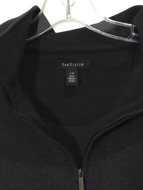 Van Heusen Men's Black Half-Zip Long Sleeve Pullover Sweatshirt L/G Size